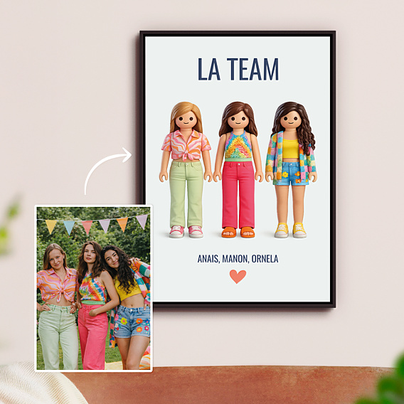 Affiche anniversaire Portrait en figurine