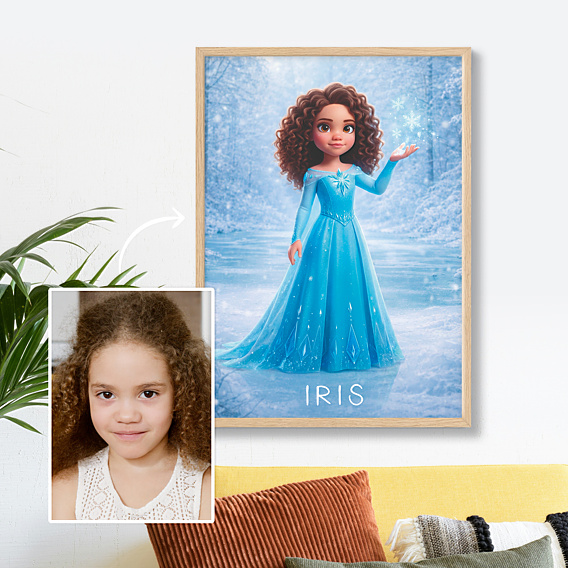 Affiche anniversaire Portrait en princesse