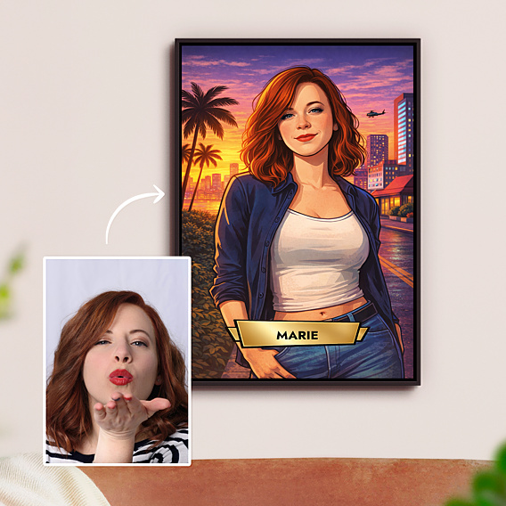 Affiche anniversaire Portrait jeu vidéo urbain