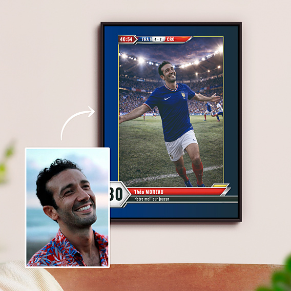 Affiche Anniversaire Portrait en footballeur