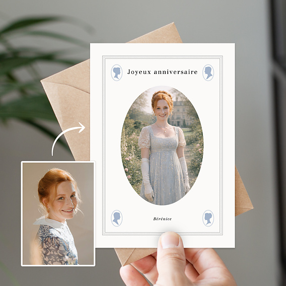 Carte anniversaire Portrait régence