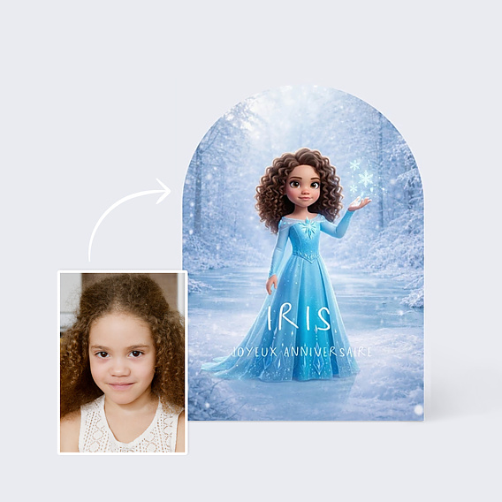 Carte anniversaire enfant Portrait en princesse