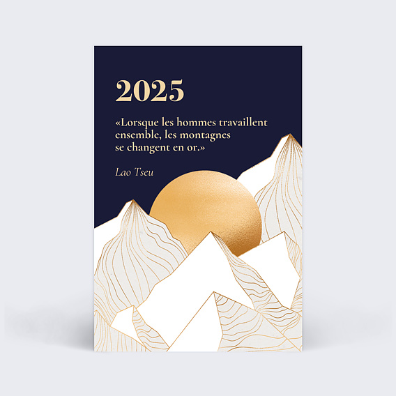 Carte de vœux entreprise Montagnes d'or