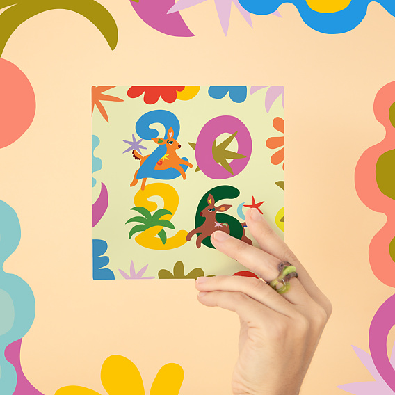 Carte de Voeux Particuliers Cosmic folk - Leona Rose x Popcarte