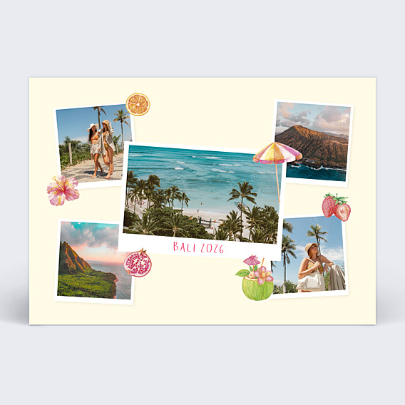 Carte postale Collage été retro