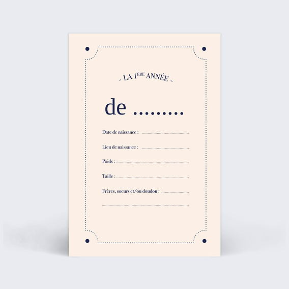 Carte étape bébé Typographie