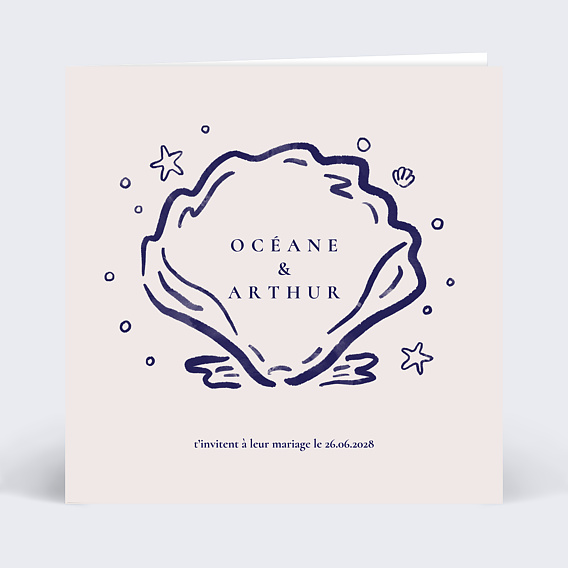 Faire part mariage Coquillage