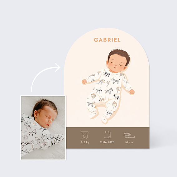 Faire-part Naissance Bébé en illustration vectorielle
