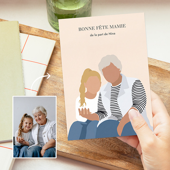 Fête des Grands-Mères Portrait en illustration minimaliste