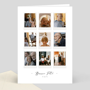 Carte fête des grands-pères Pêle-Mêle Polaroid