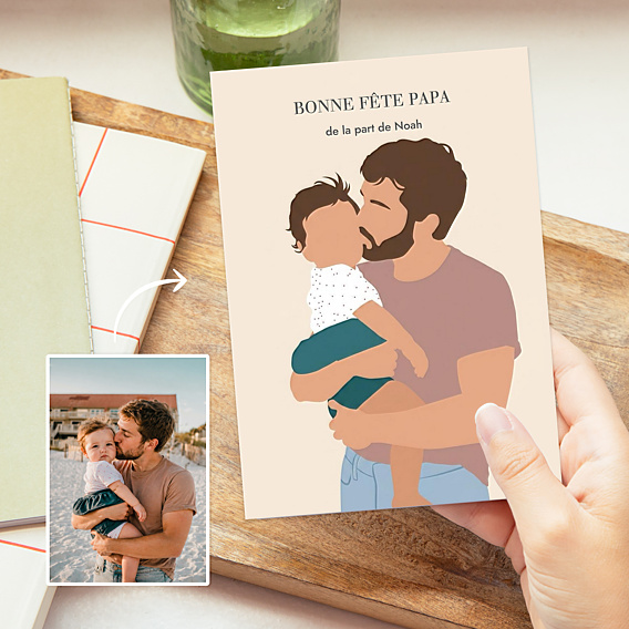 Fête des Pères Portrait en illustration minimaliste