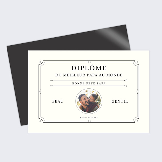 Carte fête des pères Le diplôme