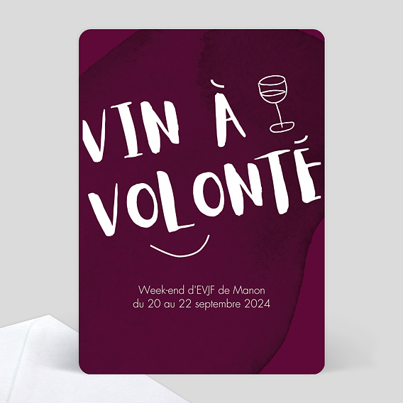 Carte Invitation EVJF Vin à Volonté
