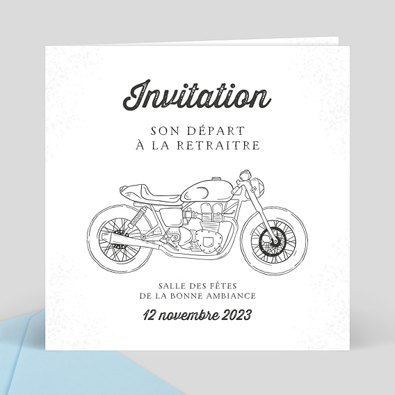 Carte d'invitation Moto Vintage