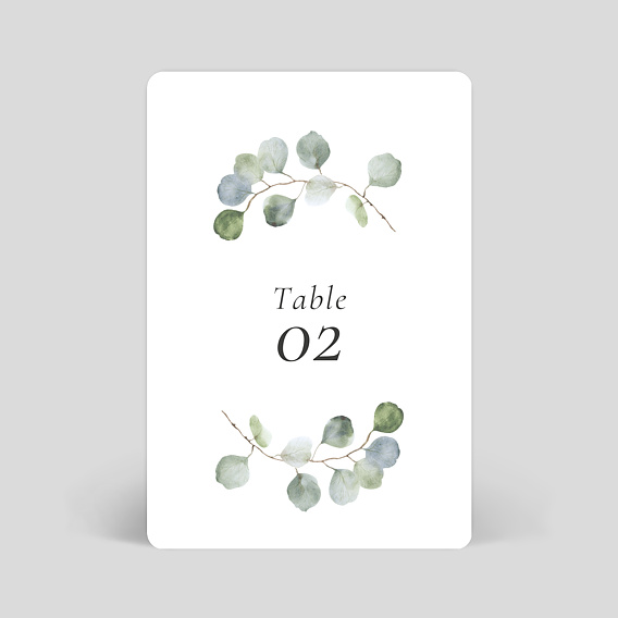 Marque-table mariage Couronne Eucalyptus Minimaliste