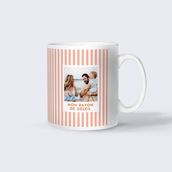 Mug famille Rayures orange