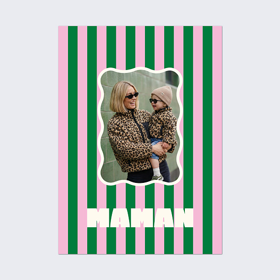 Poster famille Rayures d'amour maman