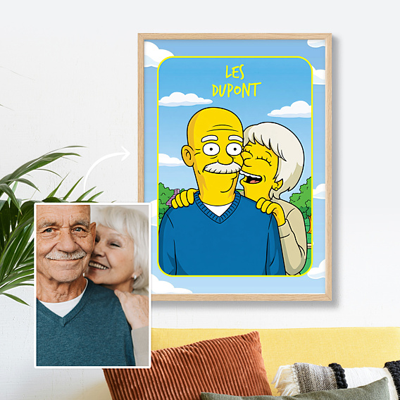 Poster famille Portrait en cartoon