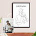Poster famille Portrait en line art