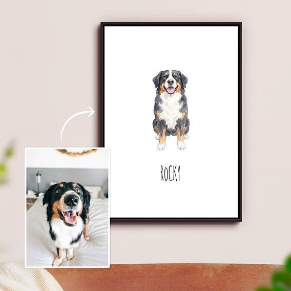 Poster famille Mon animal en aquarelle