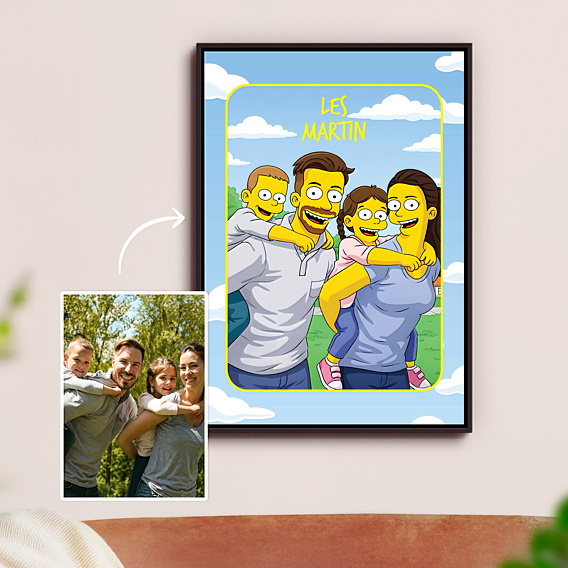 Poster famille Portrait en cartoon