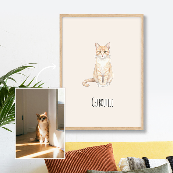 Poster famille Mon animal en aquarelle