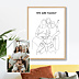 Poster famille Portrait en line art