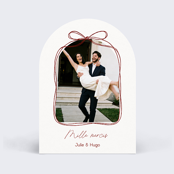 Carte remerciement mariage Cadre noué