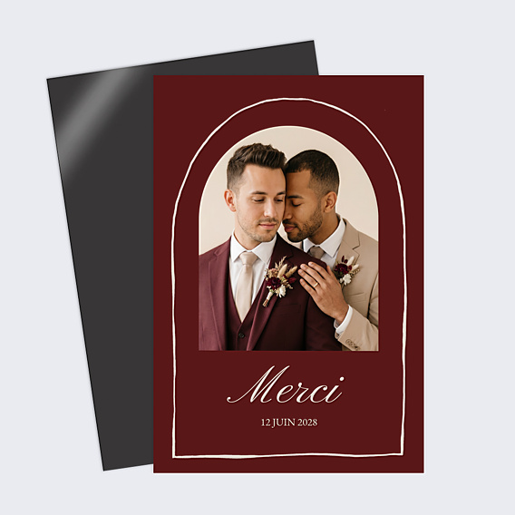 Carte remerciement mariage Passion éternelle