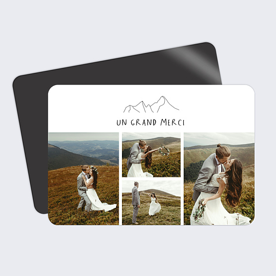 Carte remerciement mariage Montagne paysage