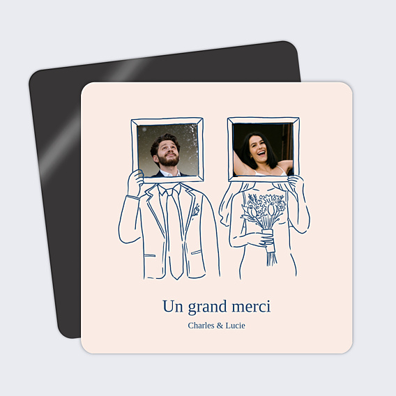 Carte remerciement mariage Memory