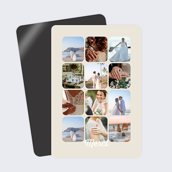Carte remerciement mariage Grille arrondie