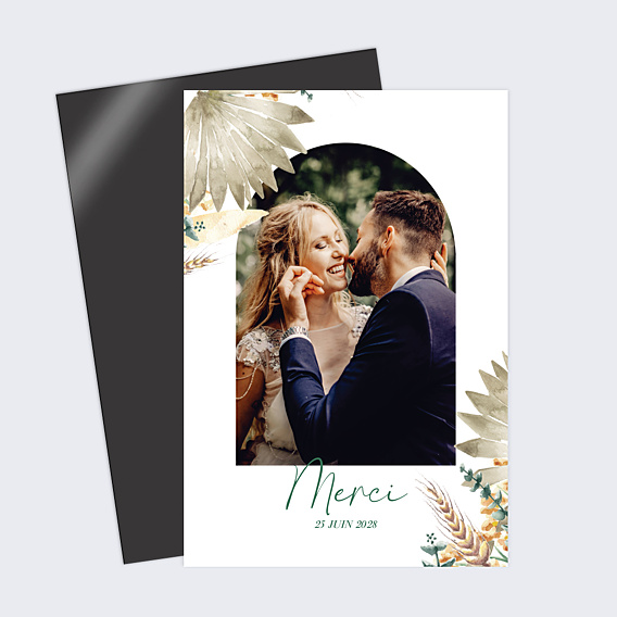 Carte remerciement mariage Bohemia arche
