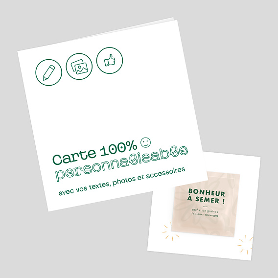 Produits 100% personnalisables Carte Graines