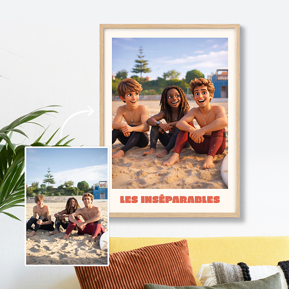 Affiche anniversaire Amis en film d'animation