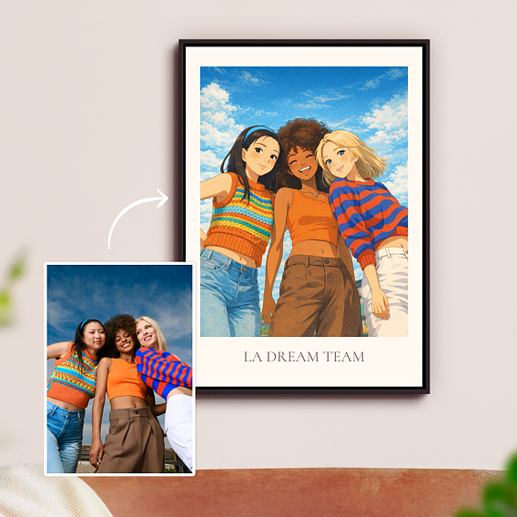 Affiche Anniversaire Amis en manga