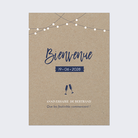 Affiche anniversaire Guirlande lumineuse