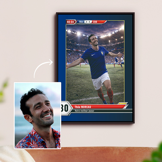 Affiche anniversaire Portrait en footballeur