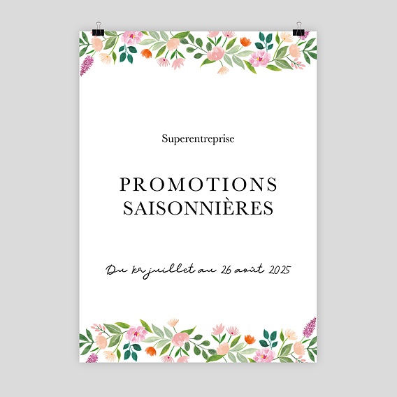 Affiche entreprise Promotions Saisonnières Champêtre