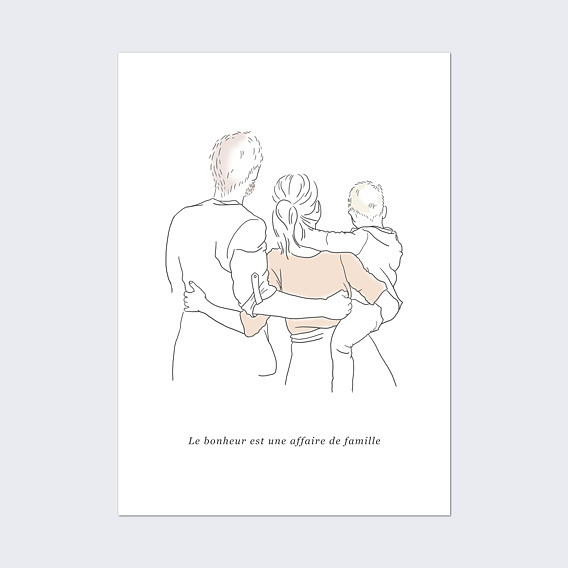 Affiche naissance Bonheur en Famille