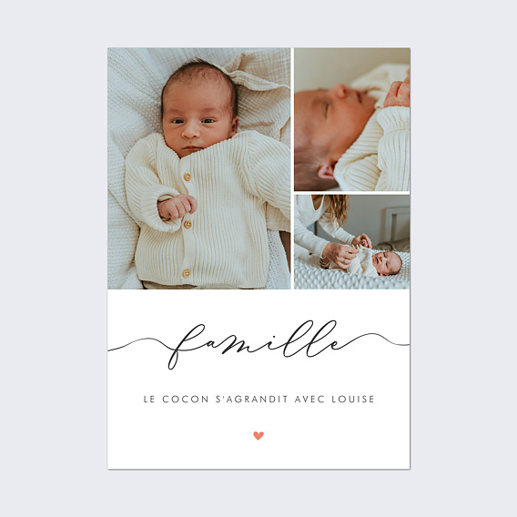 Affiche naissance Notre famille photos