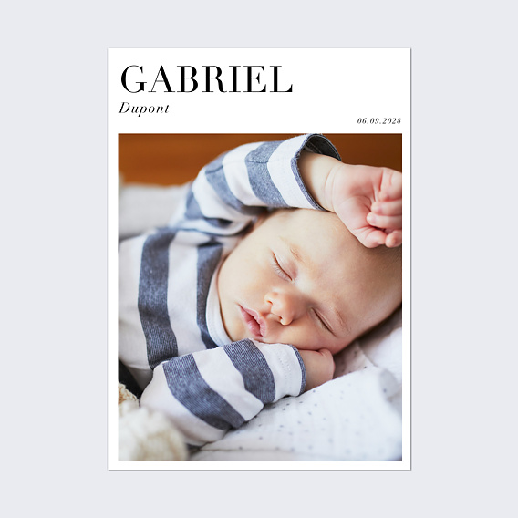 Affiche naissance Prénom photo