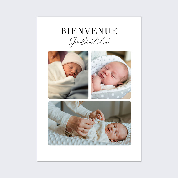 Affiche naissance Trio photos