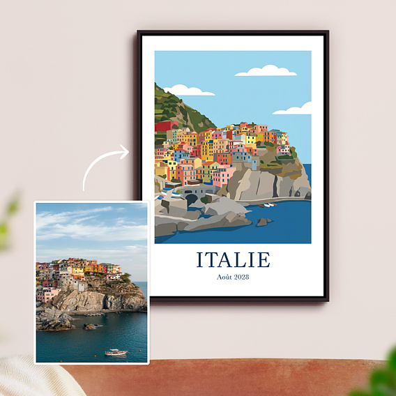 Affiche voyage Paysage en illustration minimaliste