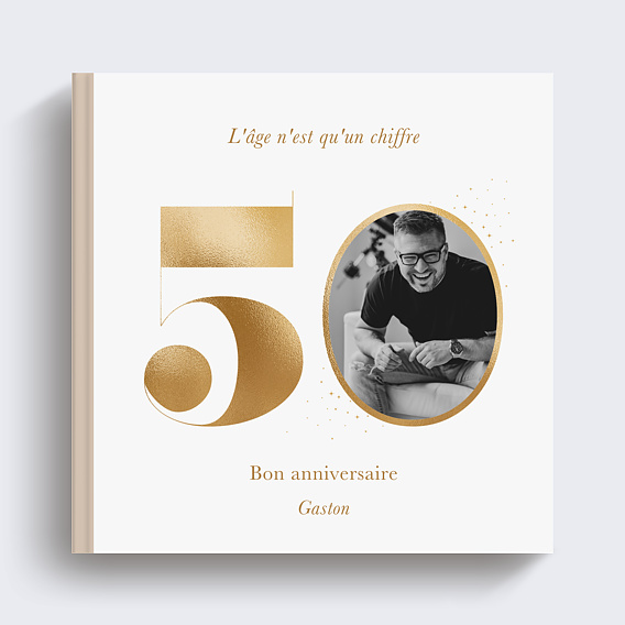 Album photo anniversaire Photo souvenir ocre 50