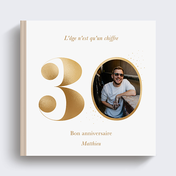 Album photo anniversaire Photo souvenir ocre 30