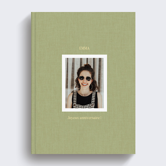 Album photo anniversaire Tissu embossé et dorure