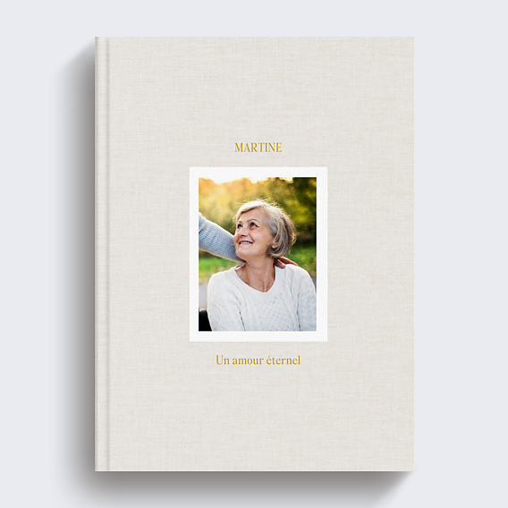 Album photo hommage Tissu embossé et dorure