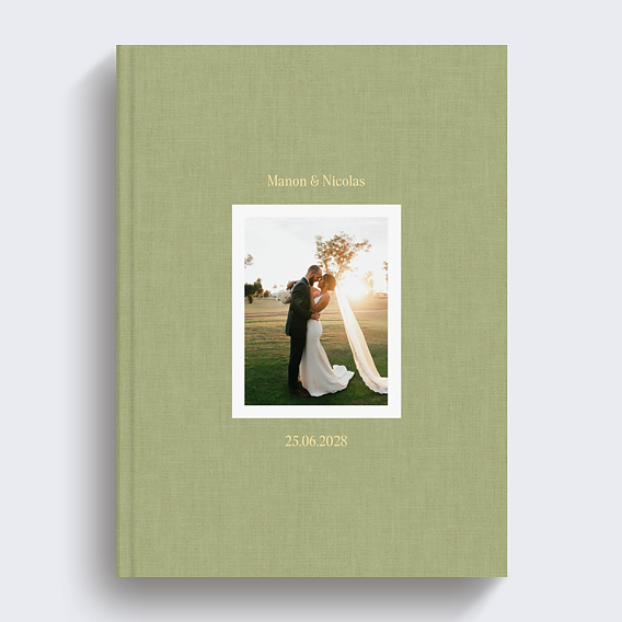 Album photo mariage Tissu embossé et dorure
