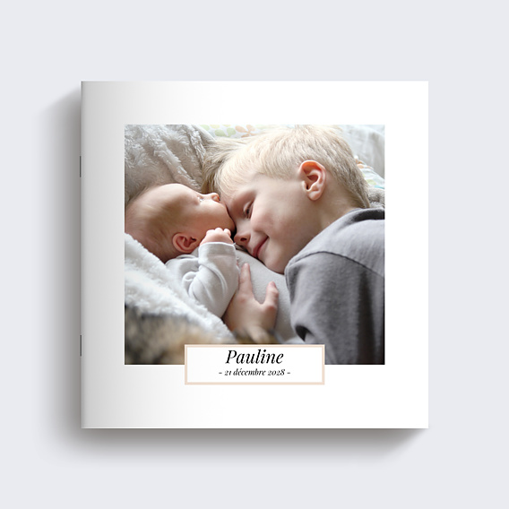 Album photo naissance Etiquette Poudrée